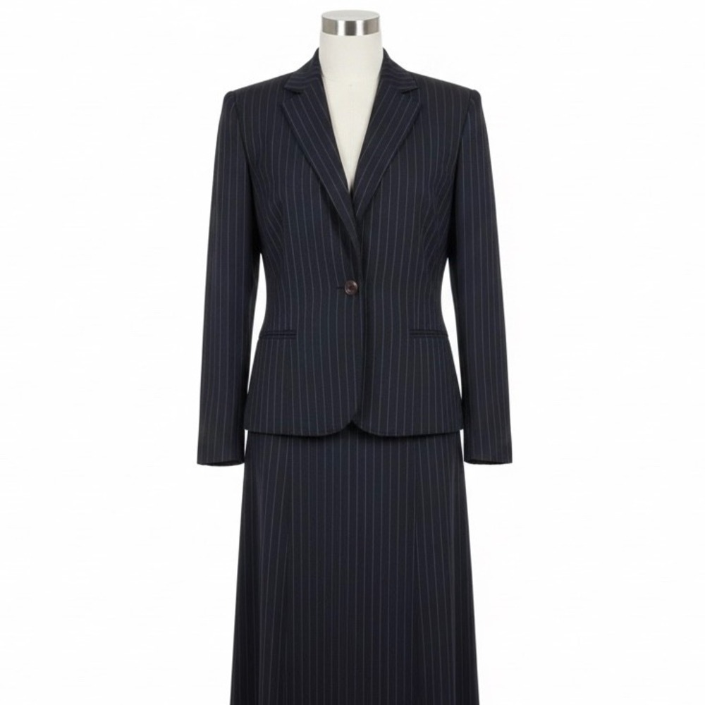 Classic Navy Pinstripe Women's Blazer